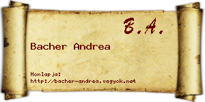 Bacher Andrea névjegykártya