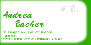 andrea bacher business card